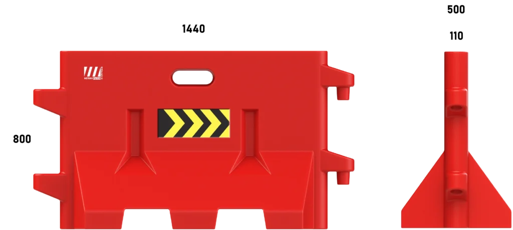 Dimensi Road Barrier ukuran 140